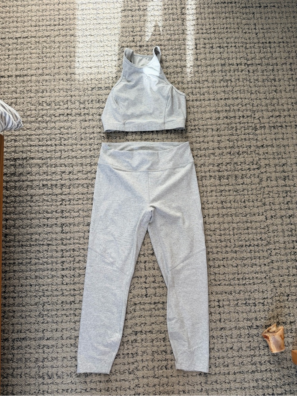 Outdoor Voices Light Gray Leggings and Bra